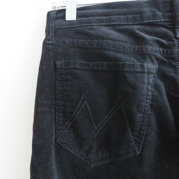 MOTHER The Charmer in My Life As A Snow Bunny Black Velvet Pants - Size 31 - Picture 11 of 13